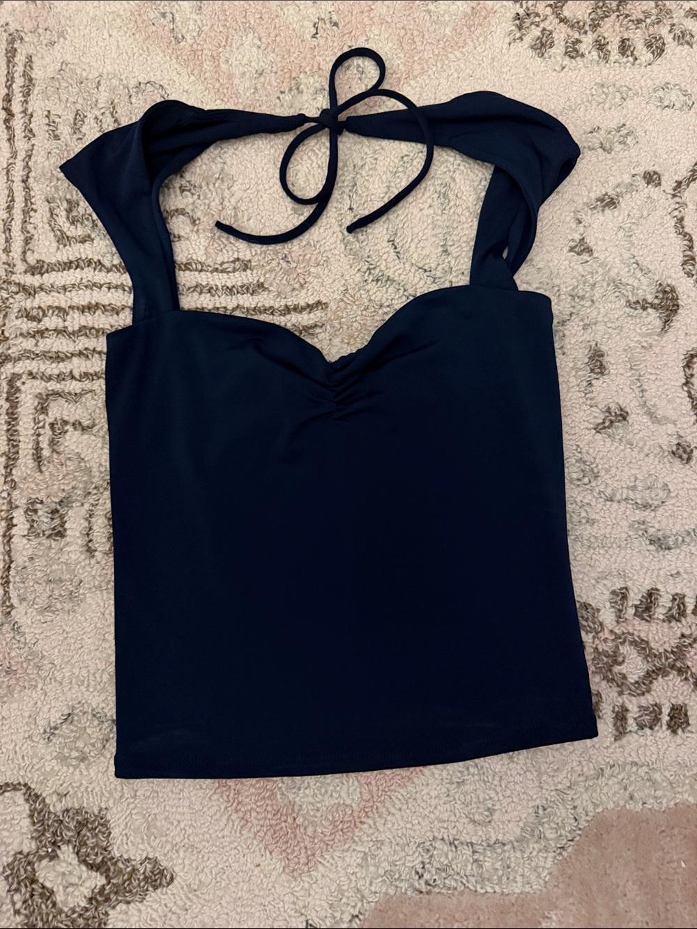 Garage Navy Halter Tie Camisole
